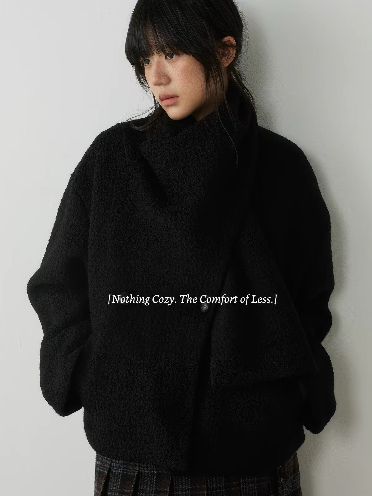 nothing cozy ループウール マフラーカラーコート 詳細画像 2