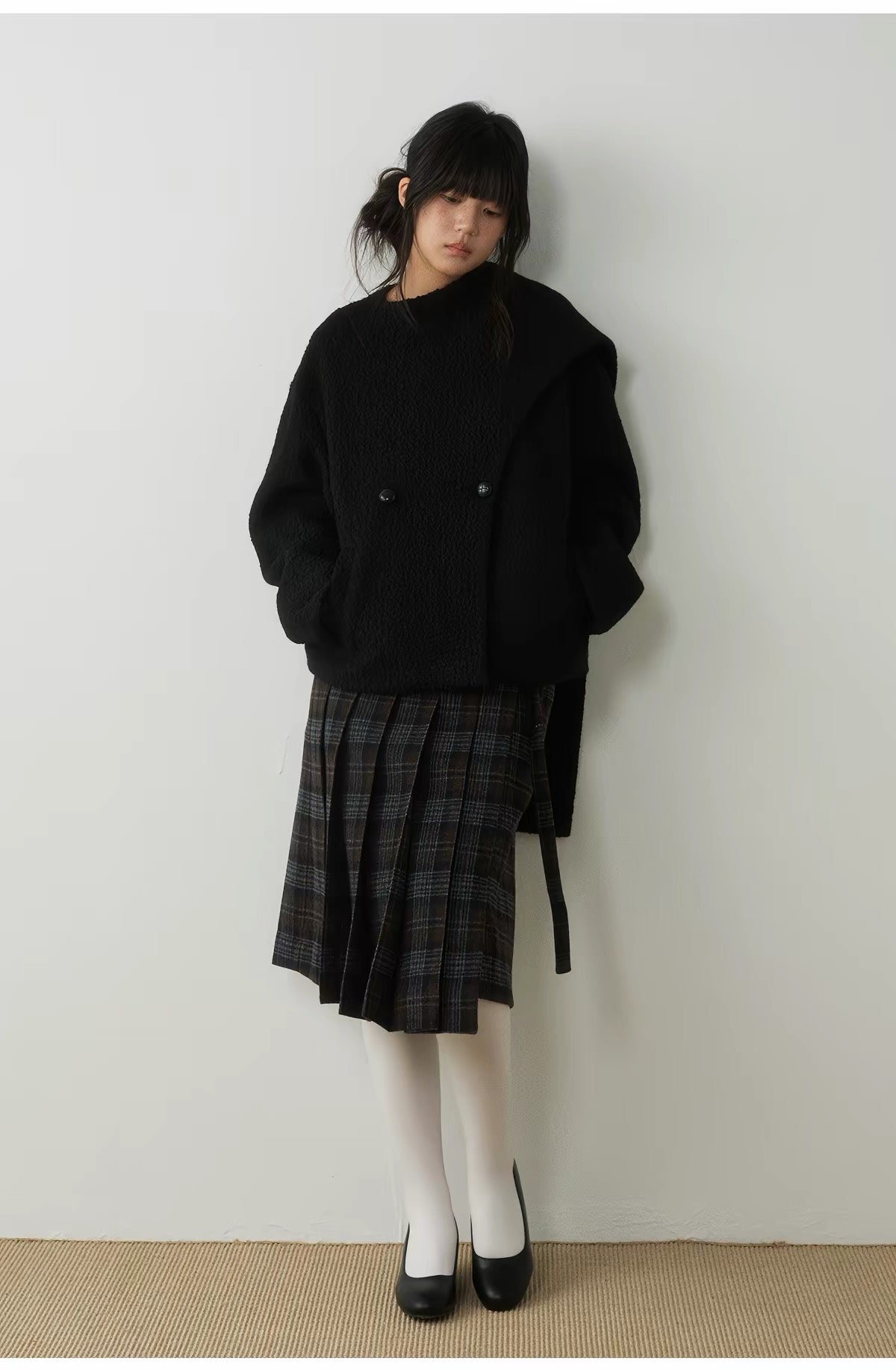 nothing cozy ループウール マフラーカラーコート 詳細画像 8
