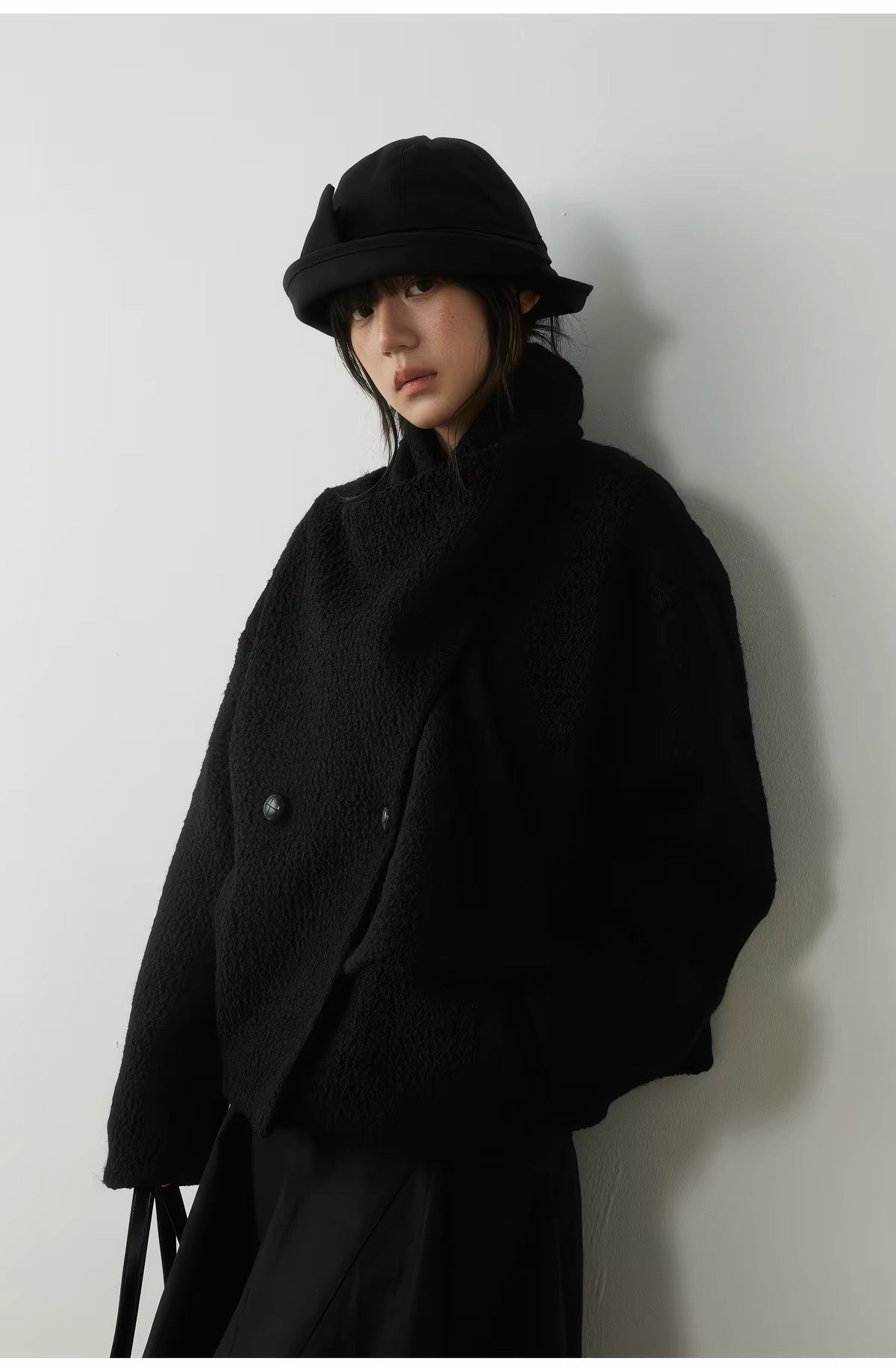 nothing cozy ループウール マフラーカラーコート 詳細画像 9